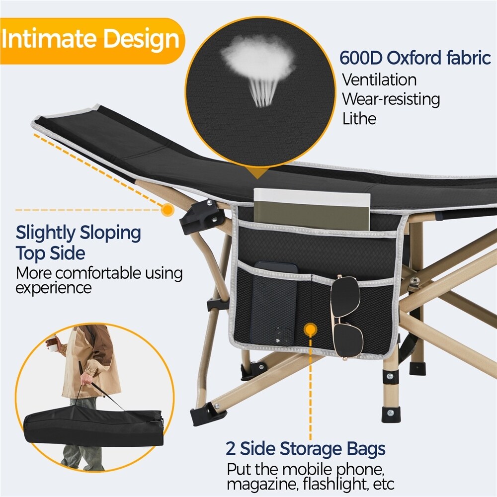 Yaheetech Folding Camping Cot Portable Metal Folding Camping Bed Outdoor Indoor