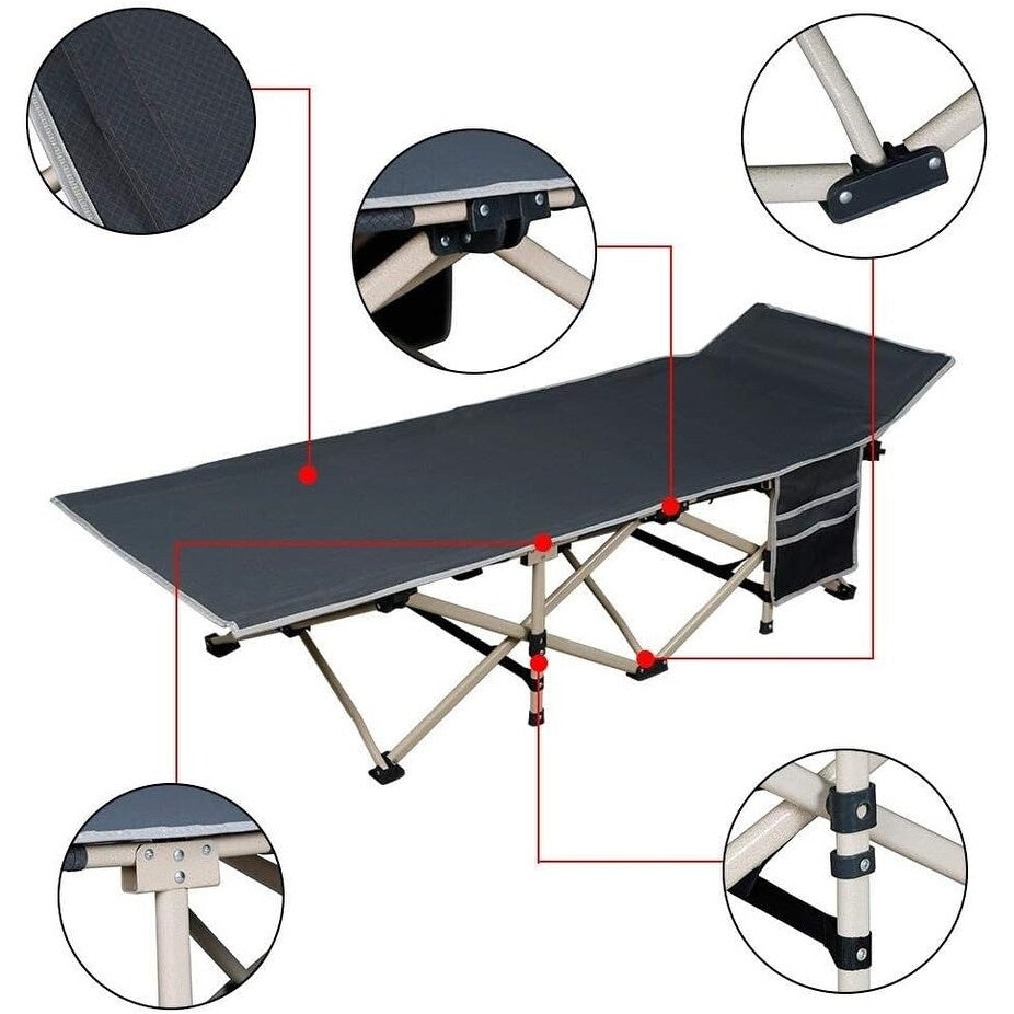Yaheetech Folding Camping Cot Portable Metal Folding Camping Bed Outdoor Indoor