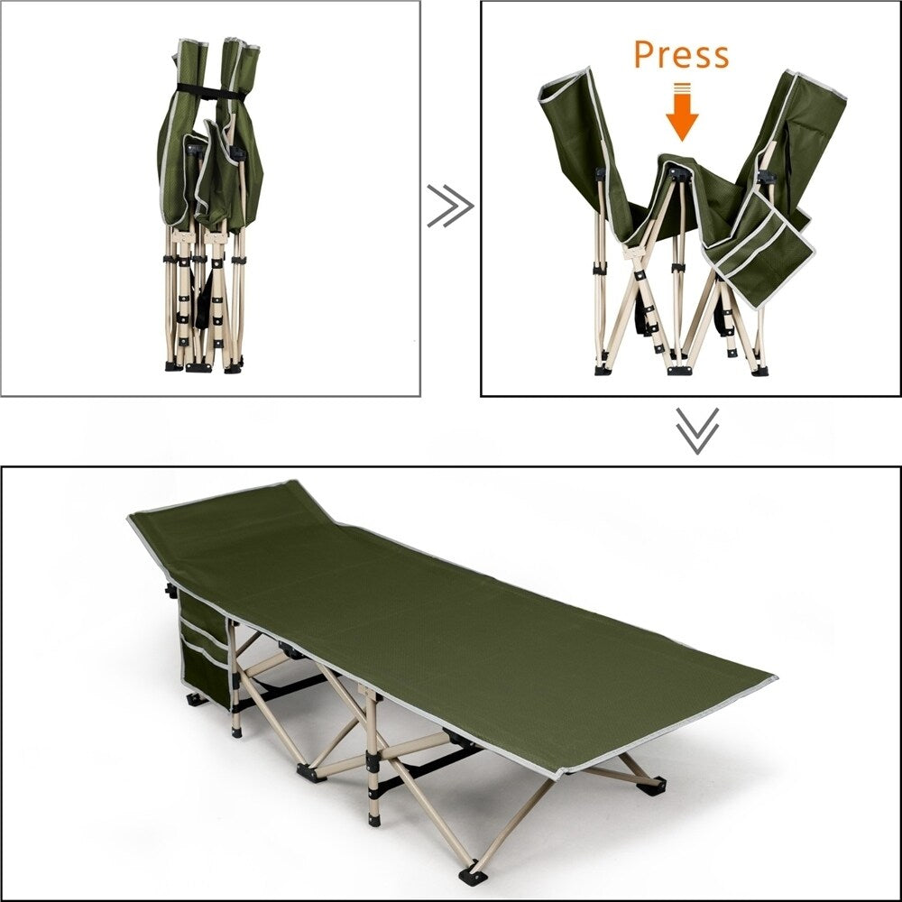 Yaheetech Folding Camping Cot Portable Metal Folding Camping Bed Outdoor Indoor