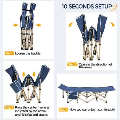 Yaheetech Folding Camping Cot Portable Metal Folding Camping Bed Outdoor Indoor