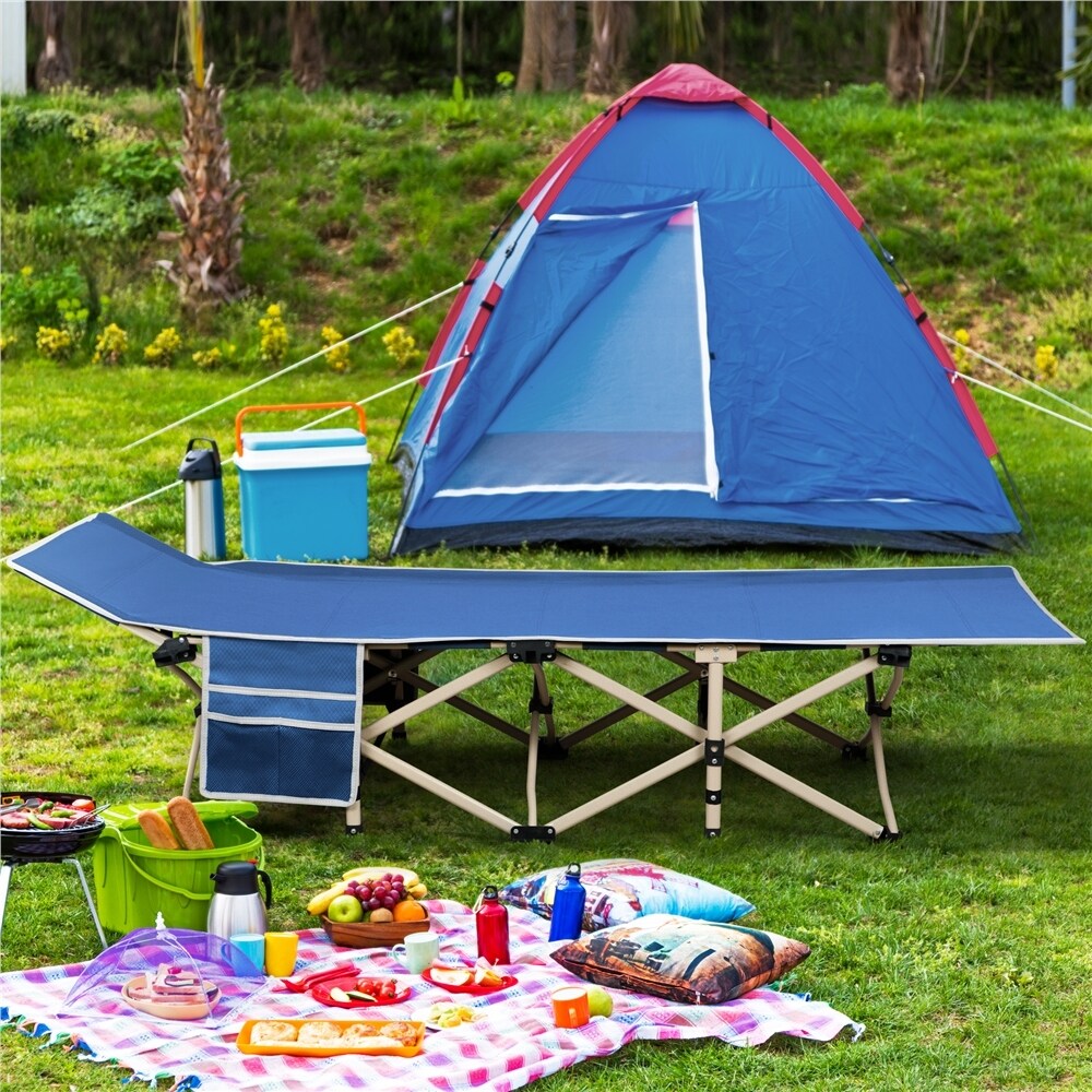 Yaheetech Folding Camping Cot Portable Metal Folding Camping Bed Outdoor Indoor