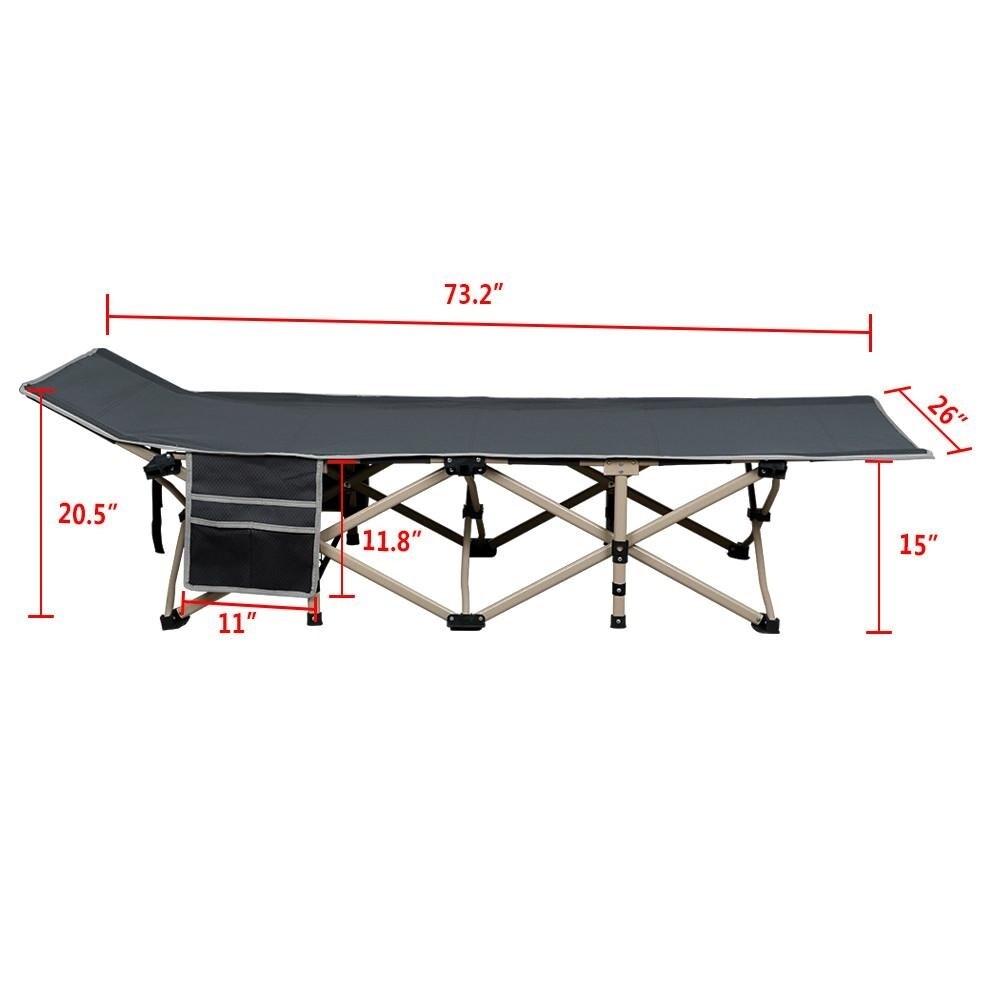 Yaheetech Folding Camping Cot Portable Metal Folding Camping Bed Outdoor Indoor