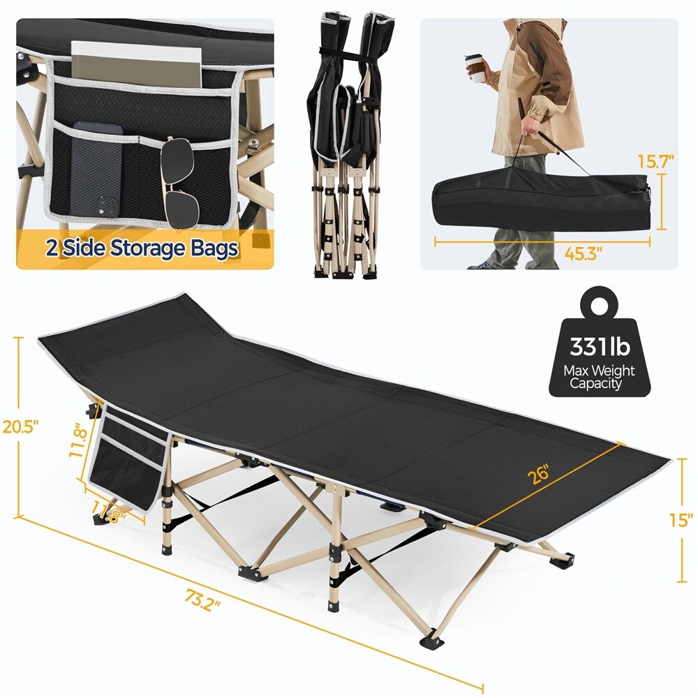 Yaheetech Folding Camping Cot Portable Metal Folding Camping Bed Outdoor Indoor