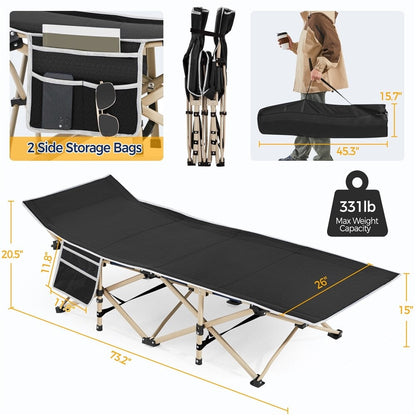 Yaheetech Folding Camping Cot Portable Metal Folding Camping Bed Outdoor Indoor