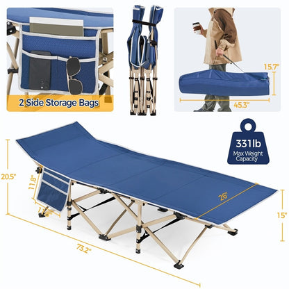 Yaheetech Folding Camping Cot Portable Metal Folding Camping Bed Outdoor Indoor