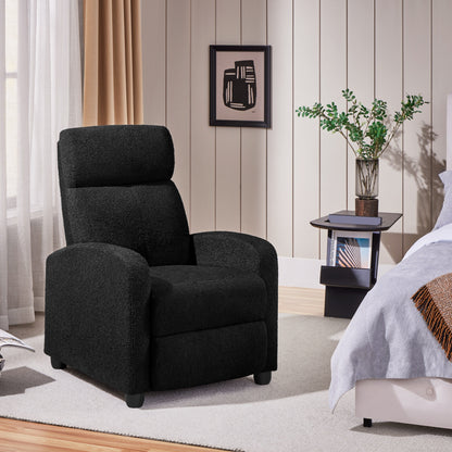 Yaheetech Upholstered Boucle Recliner Sofa Adjustable Reclining Chair, Ivory