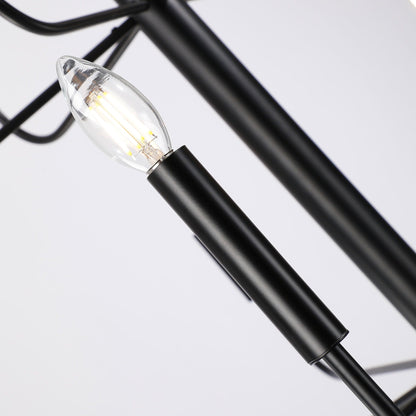 15-Light Minimalist Candlestick Chandelier, 2 Tier Ancient Design - 48