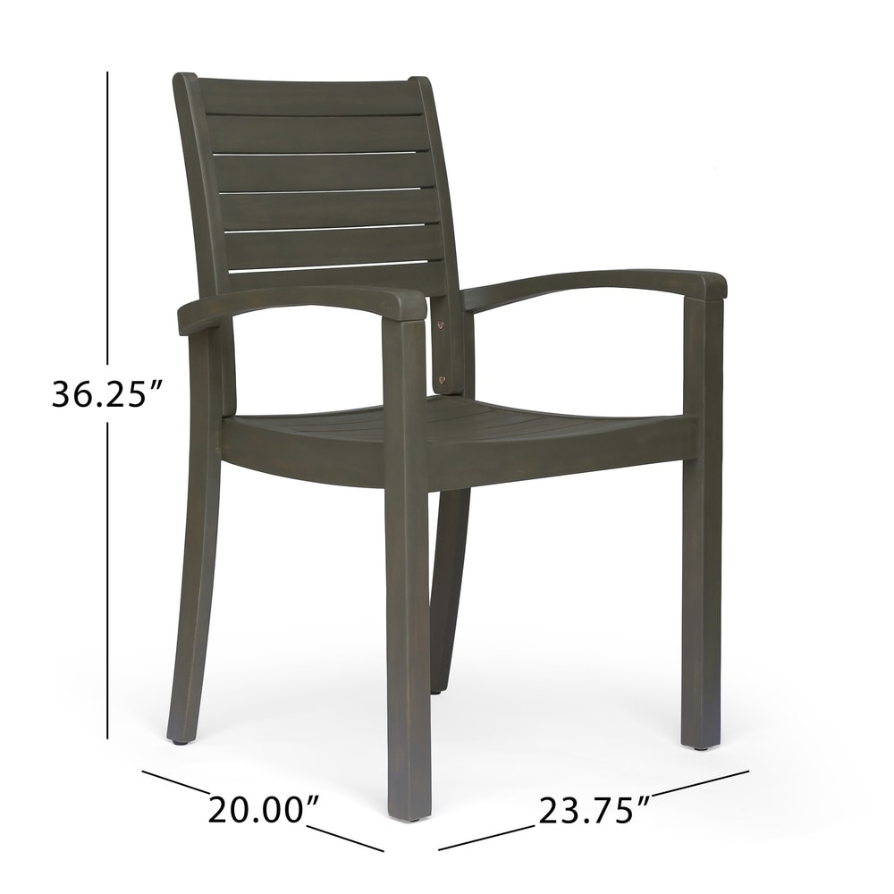 York Acacia Wood Outdoor 5-piece Square Dining Set by Christopher Knight Home