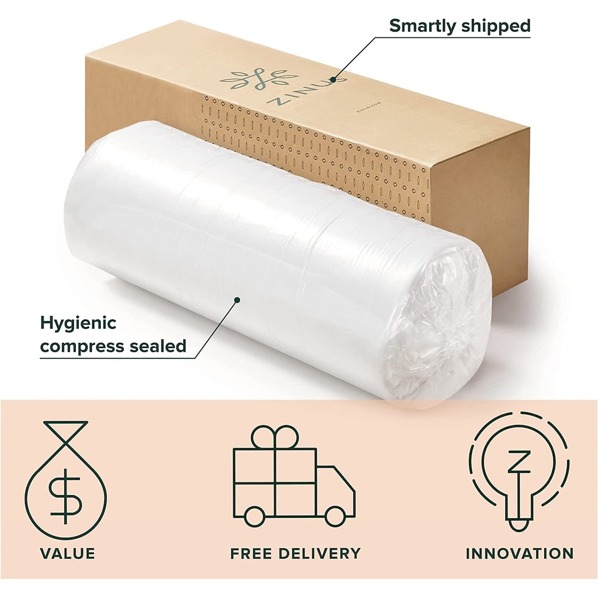 ZINUS 10 Inch Green Tea Cooling Gel Memory Foam Mattress, Cooling Gel Foam, Pressure Relieving, CertiPUR-US Certified