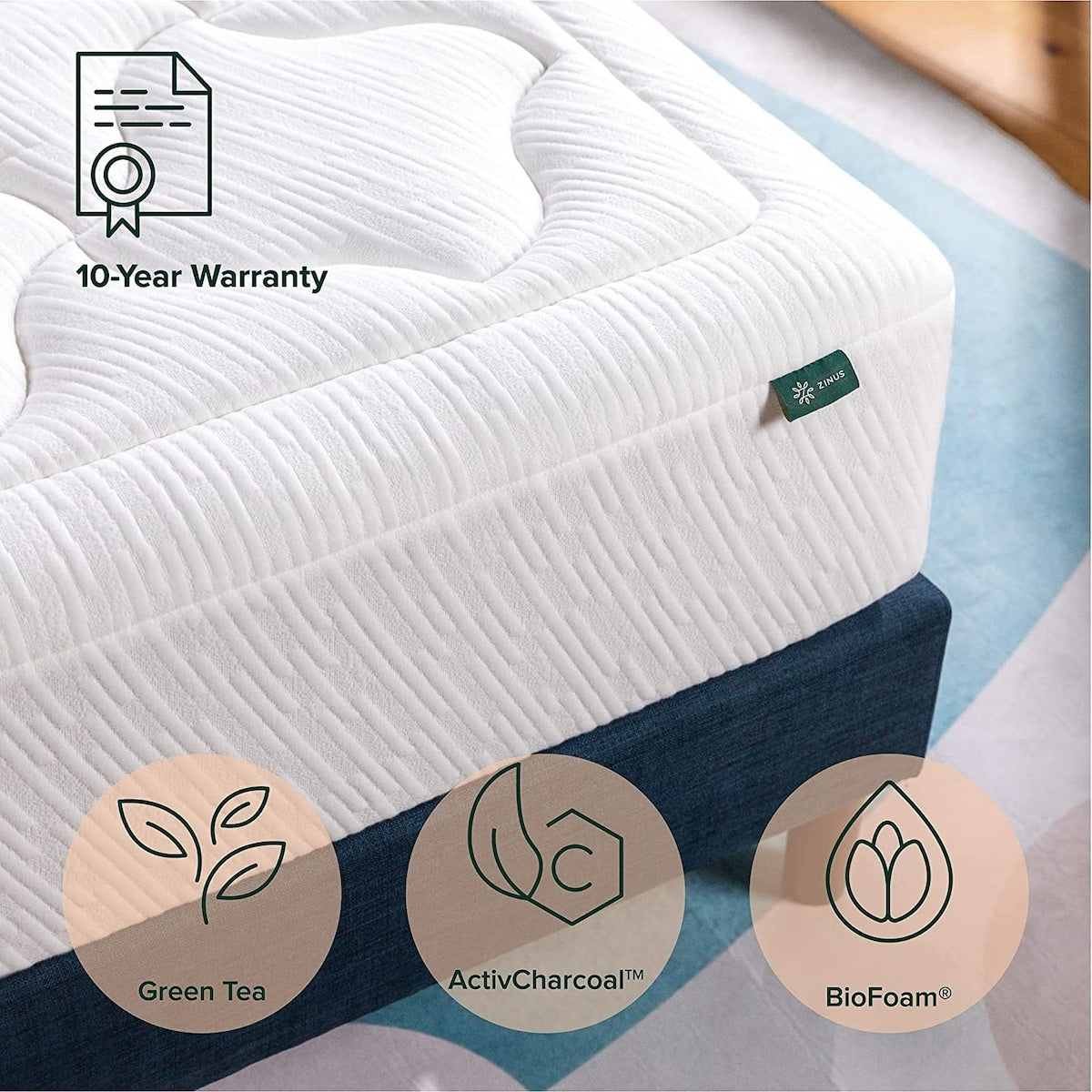 ZINUS 12 Inch Cloud Memory Foam Mattress, Pressure Relieving, Bed-in-a-Box, CertiPUR-US Certified