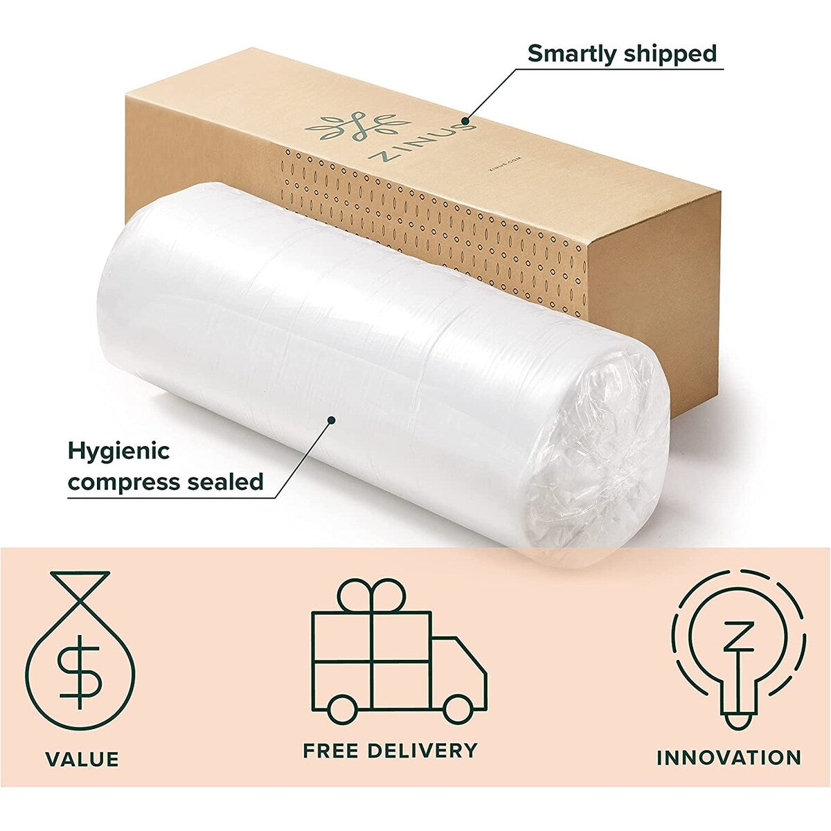 ZINUS 12 Inch Cloud Memory Foam Mattress, Pressure Relieving, Bed-in-a-Box, CertiPUR-US Certified