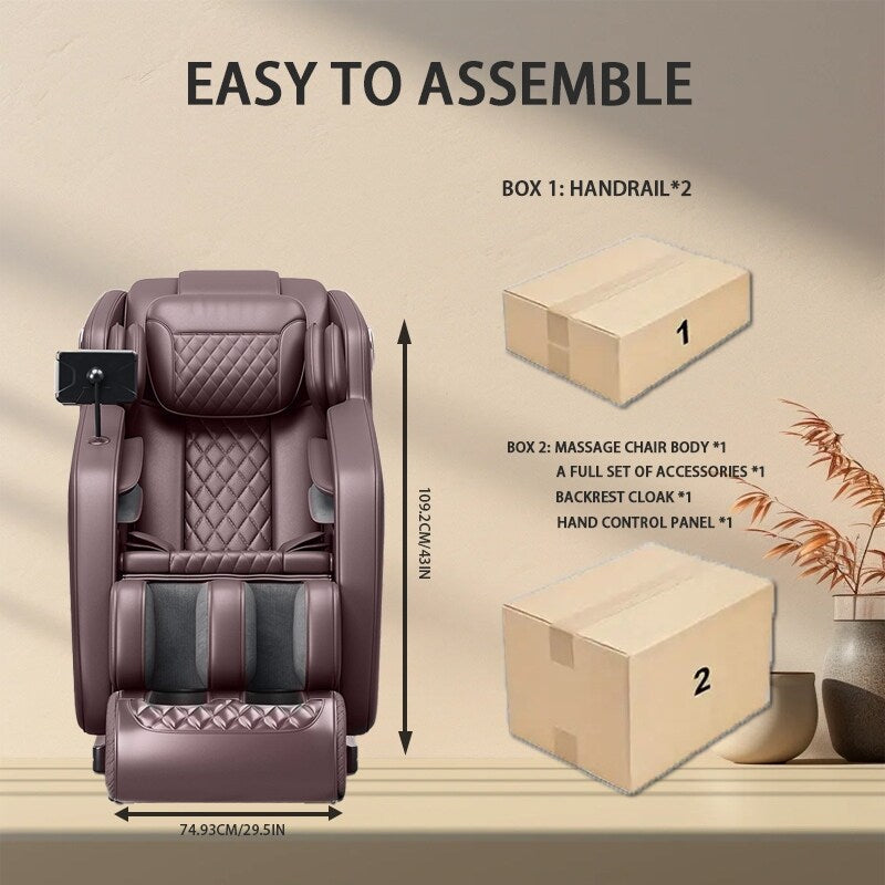 Zero Gravity Massage Chair with Hip Heating, Foot Massage & Full Airbag Coverage