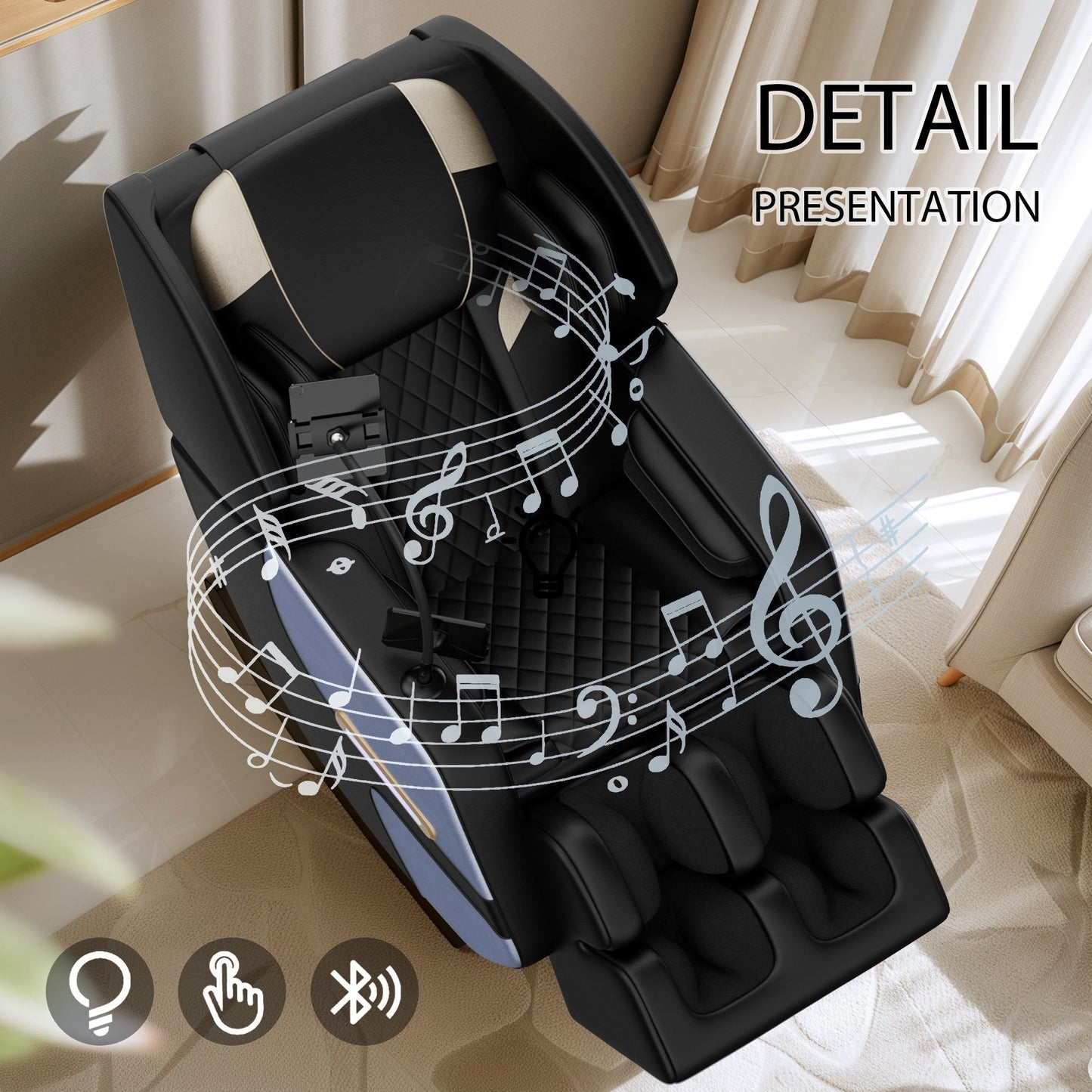 Zero Gravity Massage Recliner with Air Massage, Heating & Bluetooth Speakers