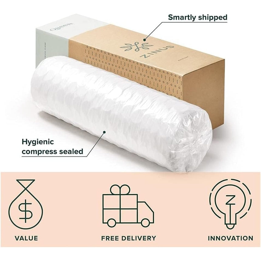 Zinus 6 Inch Foam and Spring Hybrid Mattress, CertiPUR-US Certified Foams, Mattress-in-a-Box