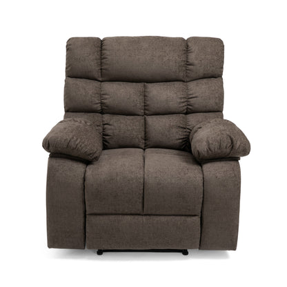 Zoi Power Recliner Chair, 5 Massage Modes, Pillow Tufted Brown Fabric