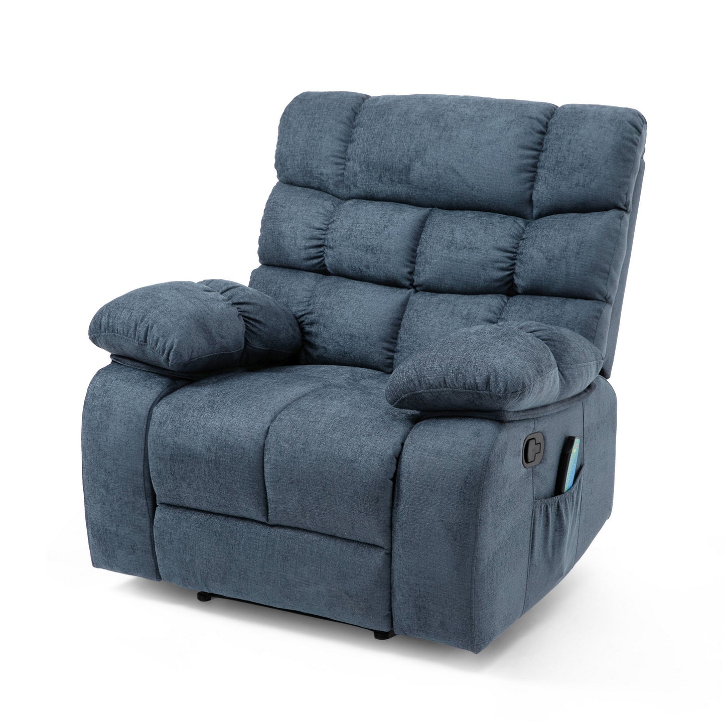 Zoi Power Recliner Chair, 5 Massage Modes, Pillow Tufted Gray Fabric