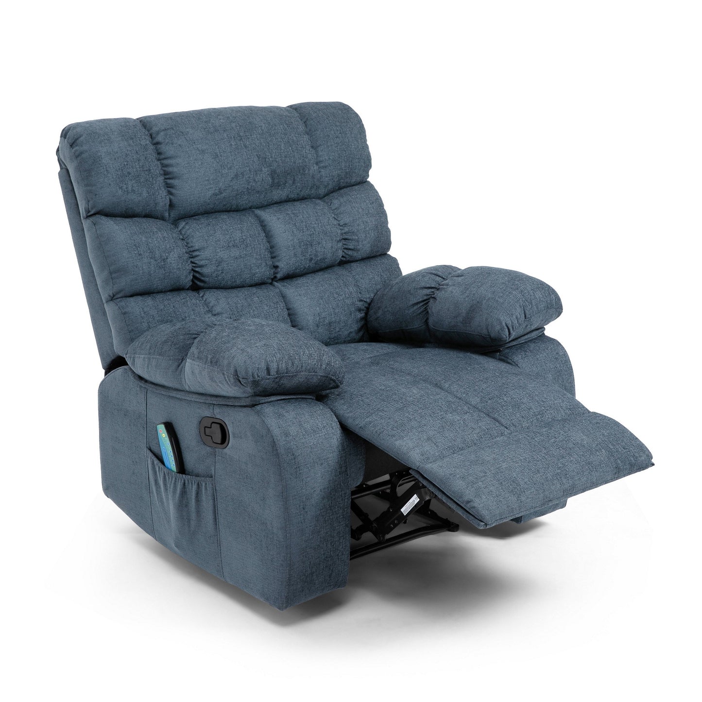 Zoi Power Recliner Chair, 5 Massage Modes, Pillow Tufted Gray Fabric