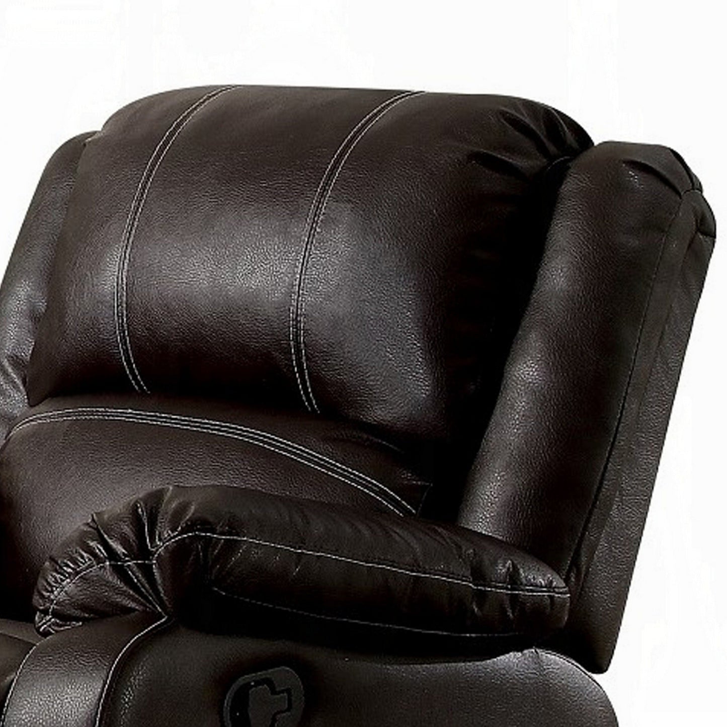 Zuru Motion Manual Rocker Recliner Chair, Plush Brown Faux Leather