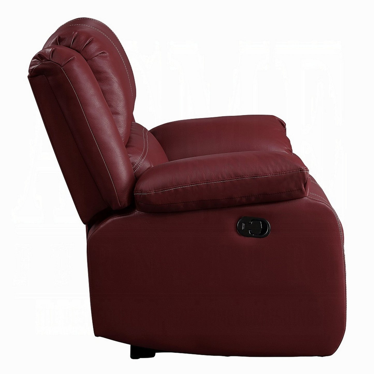Zuru Motion Manual Rocker Recliner Chair, Plush Dark Red Faux Leather