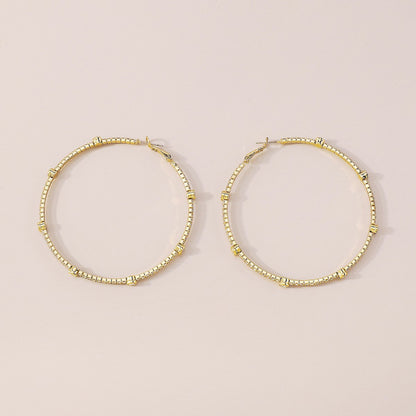 Minimalist Rhinestone Hoop Earrings