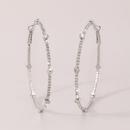 Minimalist Rhinestone Hoop Earrings