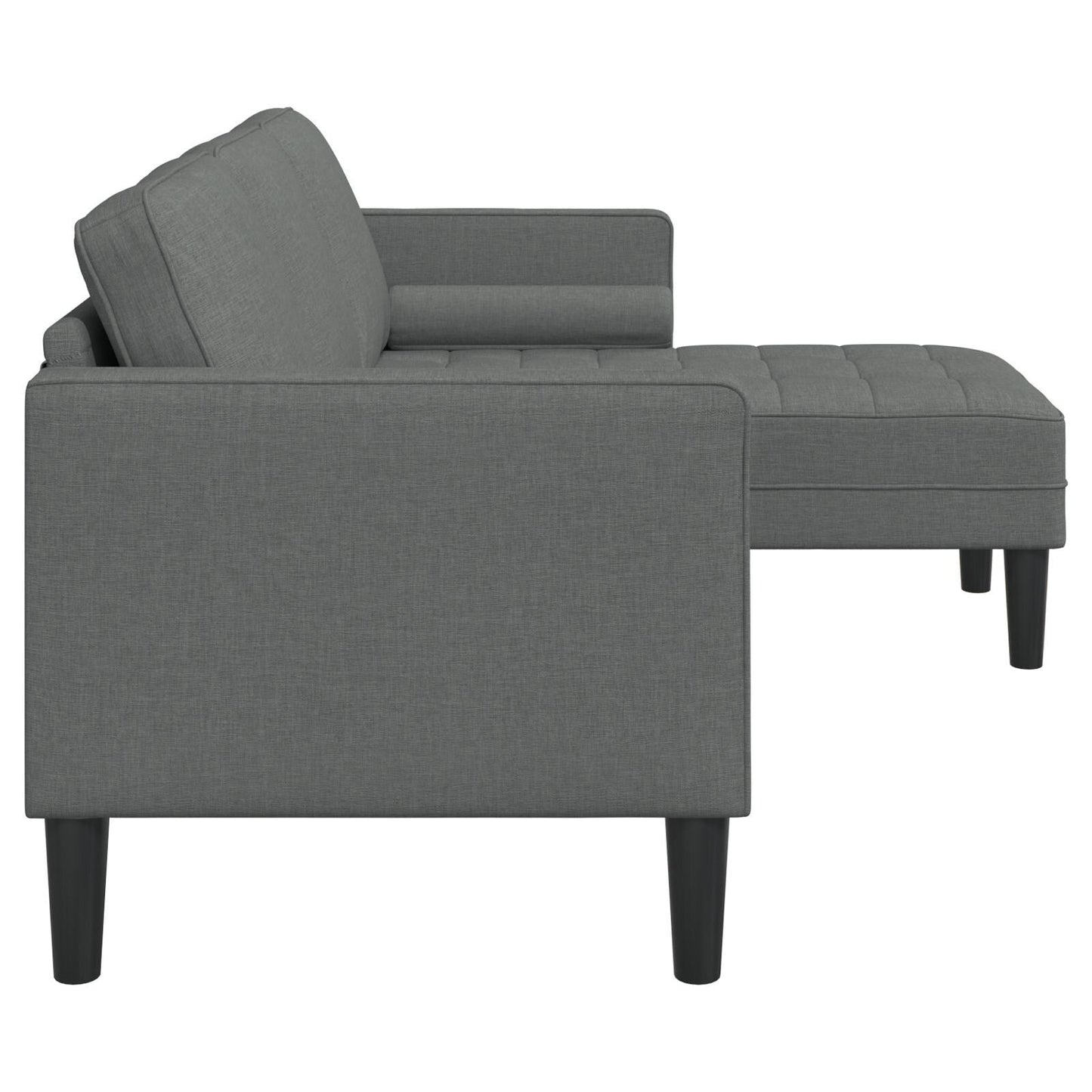 vidaXL 2/3 Piece Sofa Set with Cushions Black/Dark Grey/Light Grey Fabric - 68.1 x 51.6 x 26.4