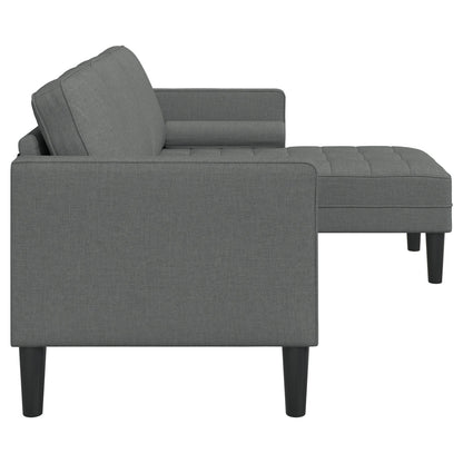 vidaXL 2/3 Piece Sofa Set with Cushions Black/Dark Grey/Light Grey Fabric - 68.1 x 51.6 x 26.4