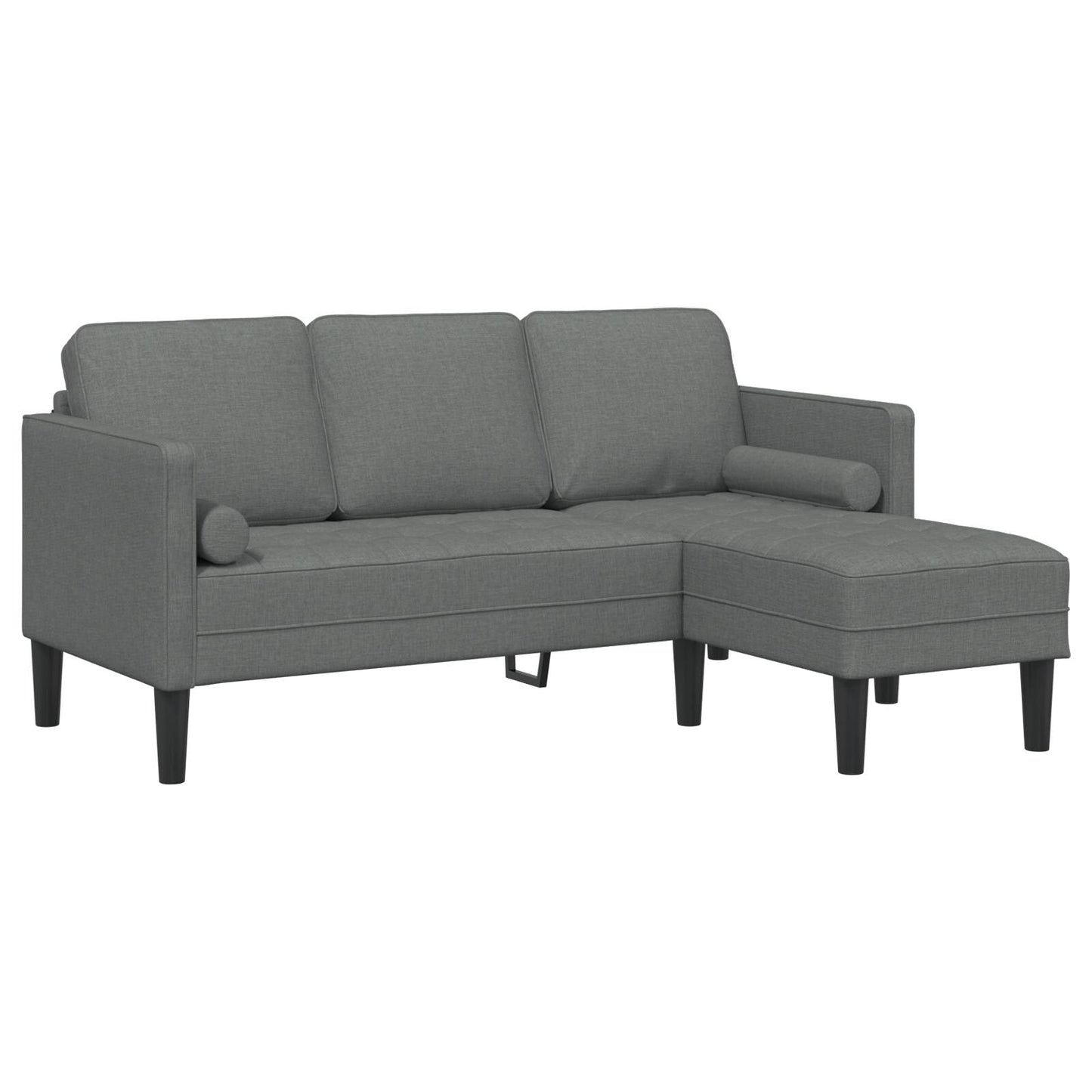 vidaXL 2/3 Piece Sofa Set with Cushions Black/Dark Grey/Light Grey Fabric - 68.1 x 51.6 x 26.4