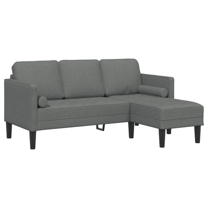 vidaXL 2/3 Piece Sofa Set with Cushions Black/Dark Grey/Light Grey Fabric - 68.1 x 51.6 x 26.4