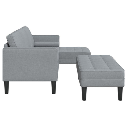vidaXL 2/3 Piece Sofa Set with Cushions Black/Dark Grey/Light Grey Fabric - 68.1 x 51.6 x 26.4
