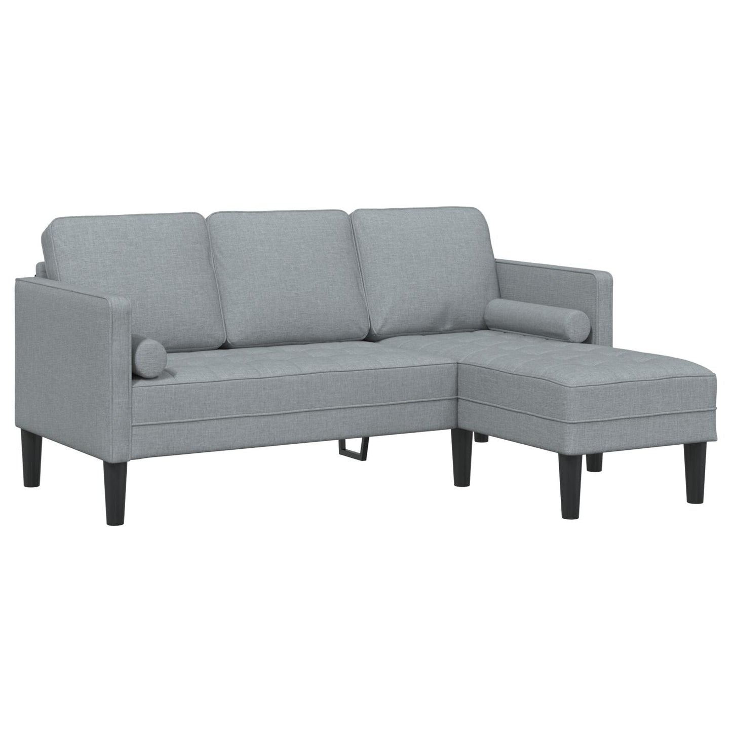 vidaXL 2/3 Piece Sofa Set with Cushions Black/Dark Grey/Light Grey Fabric - 68.1 x 51.6 x 26.4