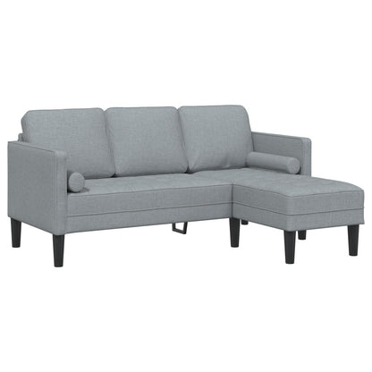 vidaXL 2/3 Piece Sofa Set with Cushions Black/Dark Grey/Light Grey Fabric - 68.1 x 51.6 x 26.4