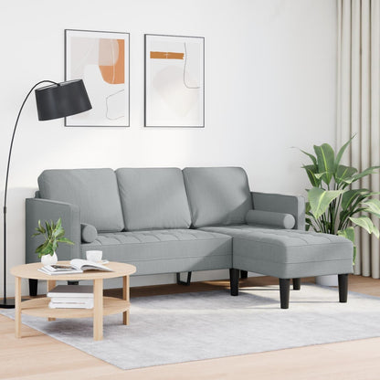 vidaXL 2/3 Piece Sofa Set with Cushions Black/Dark Grey/Light Grey Fabric - 68.1 x 51.6 x 26.4