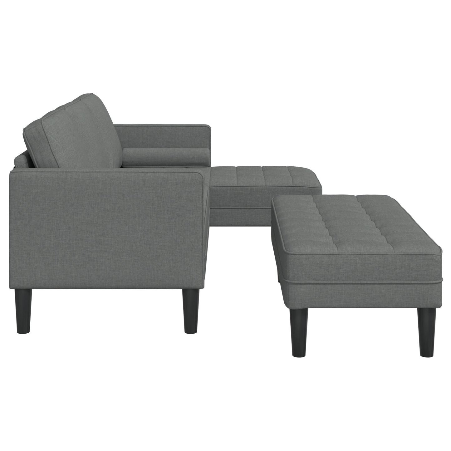 vidaXL 2/3 Piece Sofa Set with Cushions Black/Dark Grey/Light Grey Fabric - 68.1 x 51.6 x 26.4