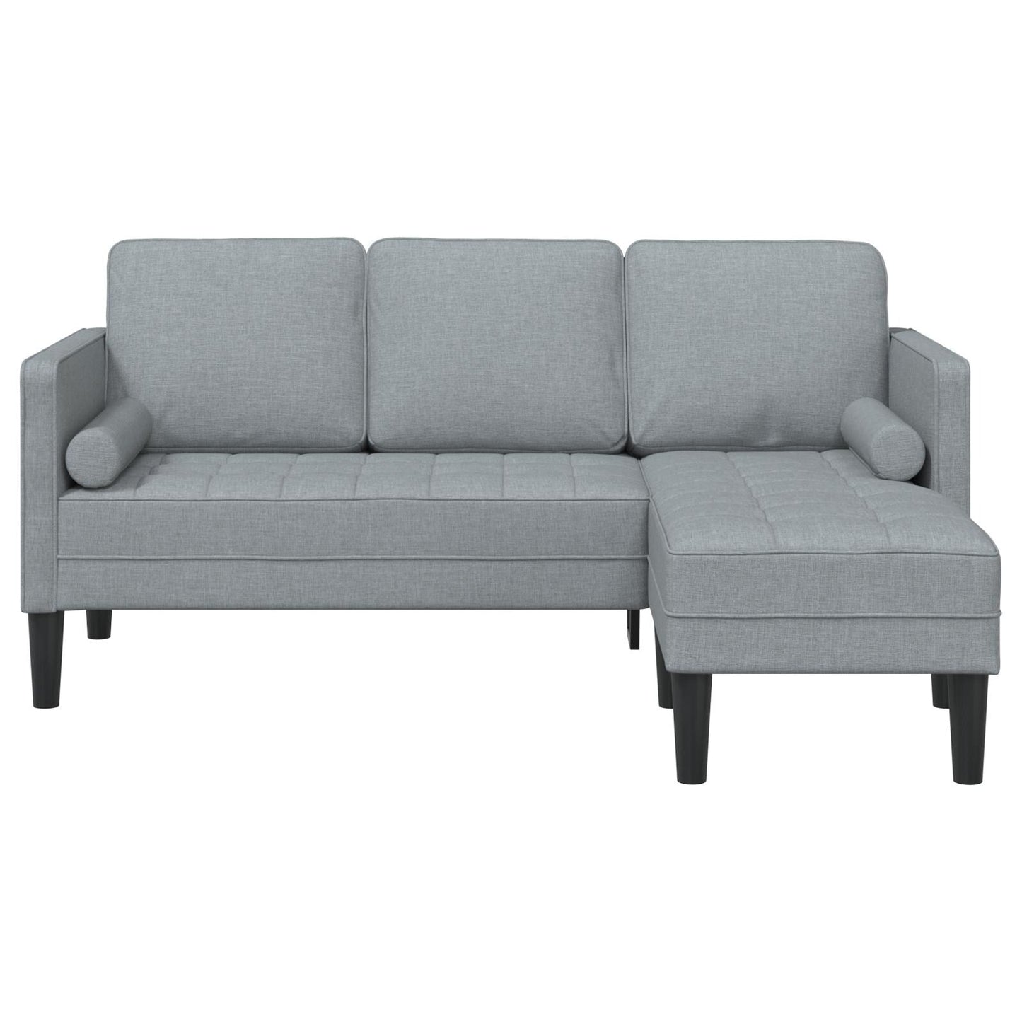 vidaXL 2/3 Piece Sofa Set with Cushions Black/Dark Grey/Light Grey Fabric - 68.1 x 51.6 x 26.4