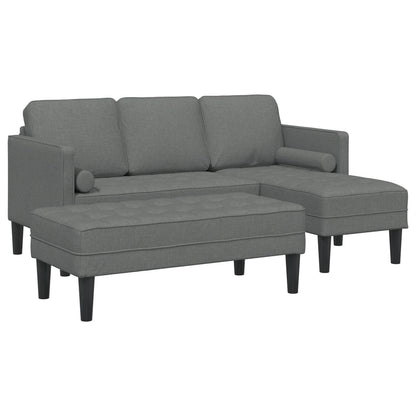 vidaXL 2/3 Piece Sofa Set with Cushions Black/Dark Grey/Light Grey Fabric - 68.1 x 51.6 x 26.4