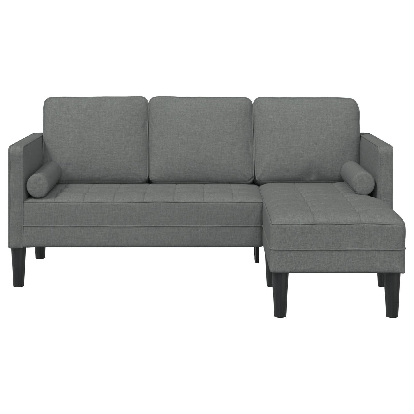 vidaXL 2/3 Piece Sofa Set with Cushions Black/Dark Grey/Light Grey Fabric - 68.1 x 51.6 x 26.4