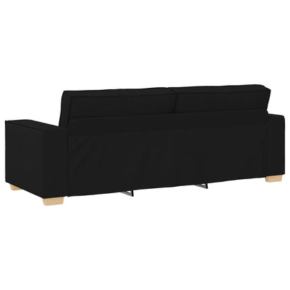 vidaXL 3 Piece Sofa Set with Cushions Black/Dark grey Fabric - 39 x 30.7 x 33.1