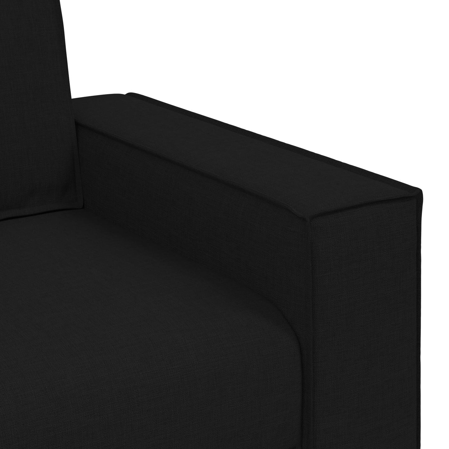 vidaXL 3 Piece Sofa Set with Cushions Black/Dark grey Fabric - 39 x 30.7 x 33.1