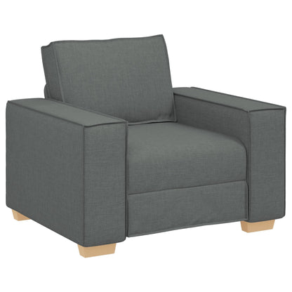 vidaXL 3 Piece Sofa Set with Cushions Black/Dark grey Fabric - 39 x 30.7 x 33.1