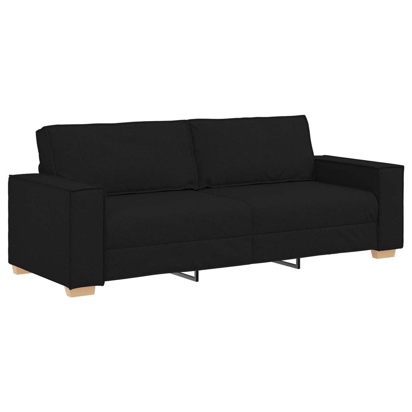 vidaXL 3 Piece Sofa Set with Cushions Black/Dark grey Fabric - 39 x 30.7 x 33.1
