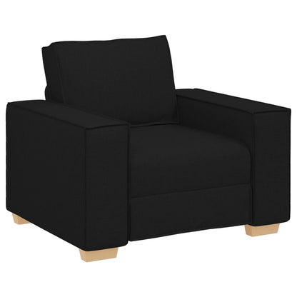 vidaXL 3 Piece Sofa Set with Cushions Black/Dark grey Fabric - 39 x 30.7 x 33.1