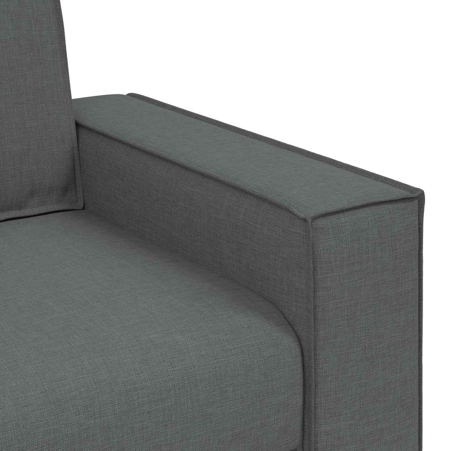 vidaXL 3 Piece Sofa Set with Cushions Black/Dark grey Fabric - 39 x 30.7 x 33.1