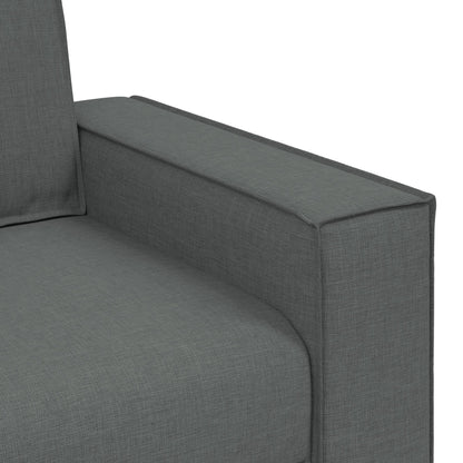 vidaXL 3 Piece Sofa Set with Cushions Black/Dark grey Fabric - 39 x 30.7 x 33.1