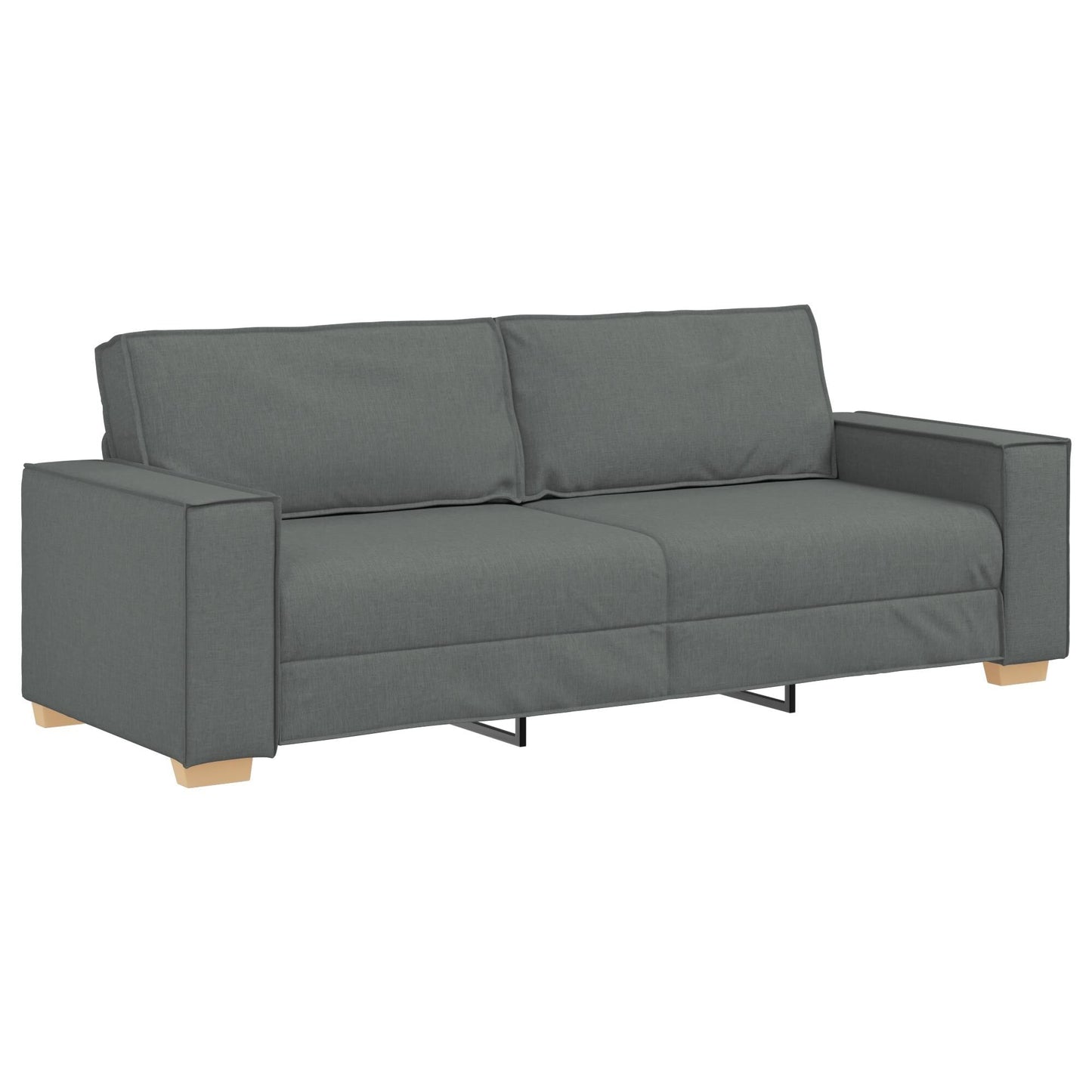 vidaXL 3 Piece Sofa Set with Cushions Black/Dark grey Fabric - 39 x 30.7 x 33.1