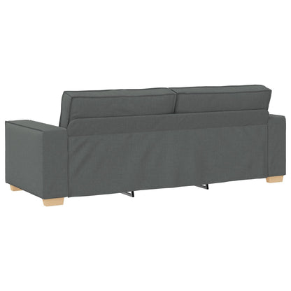 vidaXL 3 Piece Sofa Set with Cushions Black/Dark grey Fabric - 39 x 30.7 x 33.1