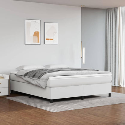 vidaXL Bed Frame Box Spring Bed Base with Mattress for Bedroom Faux Leather