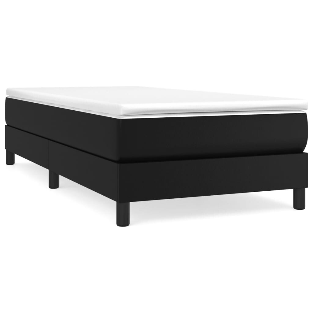 vidaXL Bed Frame Box Spring Bed Base with Mattress for Bedroom Faux Leather