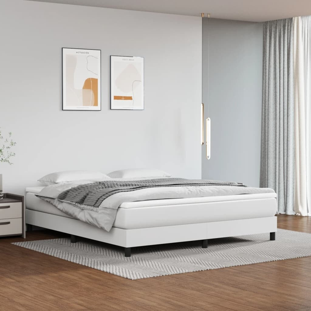 vidaXL Bed Frame Box Spring Bed Base with Mattress for Bedroom Faux Leather