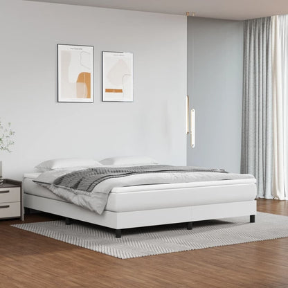 vidaXL Bed Frame Box Spring Bed Base with Mattress for Bedroom Faux Leather